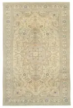 Kayseri Eskitme Bej Pamuk Üzerine Yün El Dokuma Halı-192x304