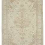 Kayseri Eskitme Bej Pamuk Üzerine Yün El Dokuma Halı-198x300