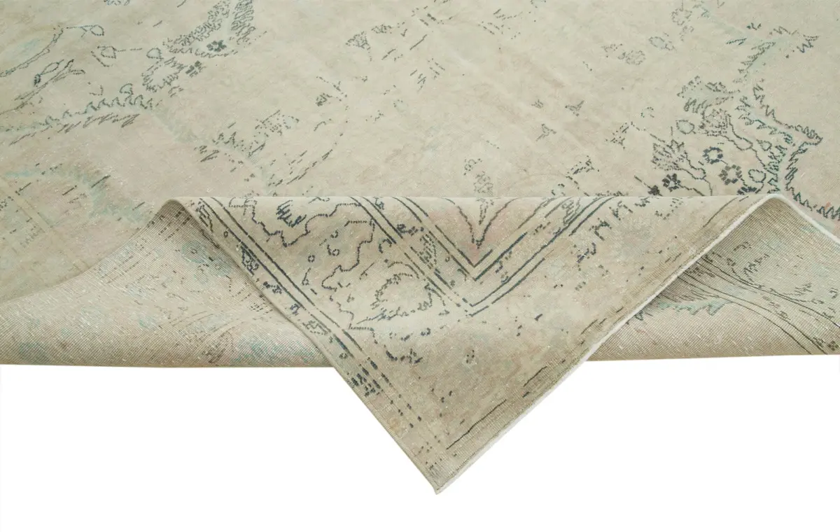 Kayseri Eskitme Bej Pamuk Üzerine Yün El Dokuma Halı-190x284 - Görsel 6