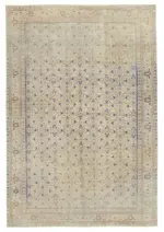 Kayseri Eskitme Bej Pamuk Üzerine Yün El Dokuma Halı-190x264