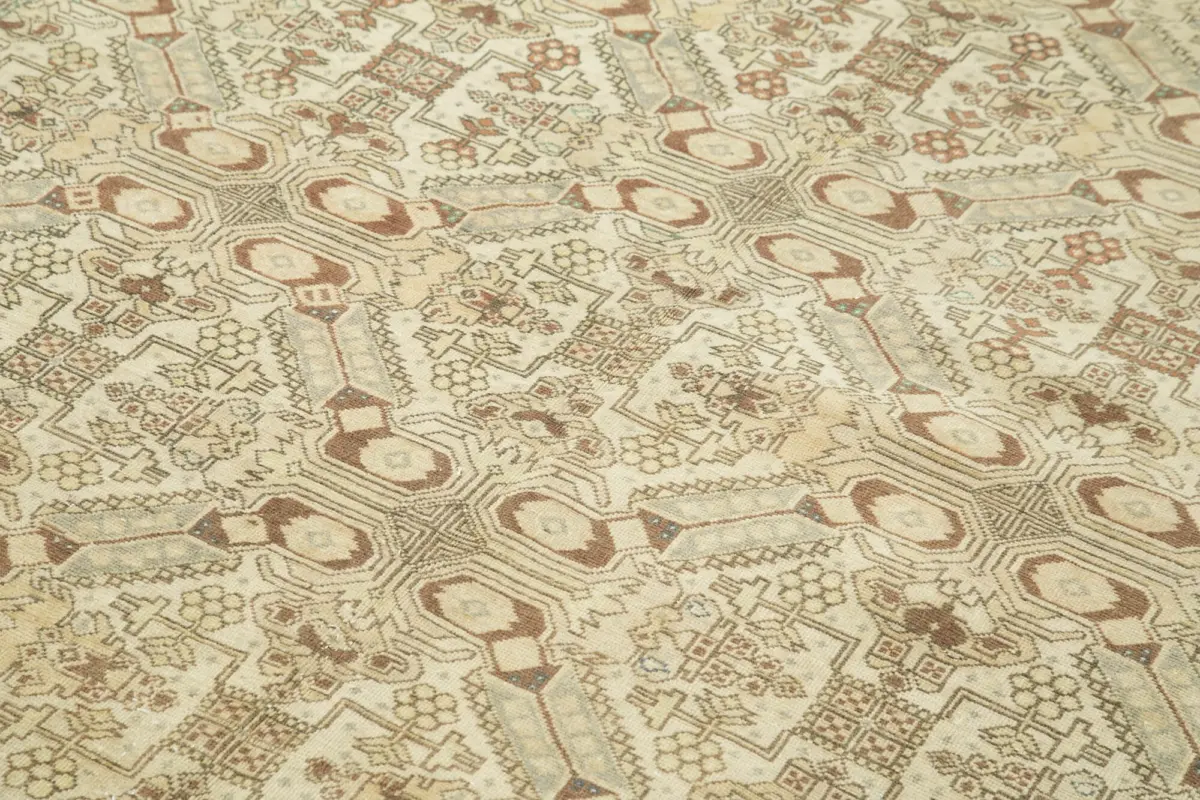 Kayseri Eskitme Bej Pamuk Üzerine Yün El Dokuma Halı-195x279 - Görsel 5