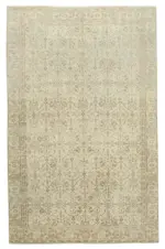 Kayseri Eskitme Bej Pamuk Üzerine Yün El Dokuma Halı-182x286