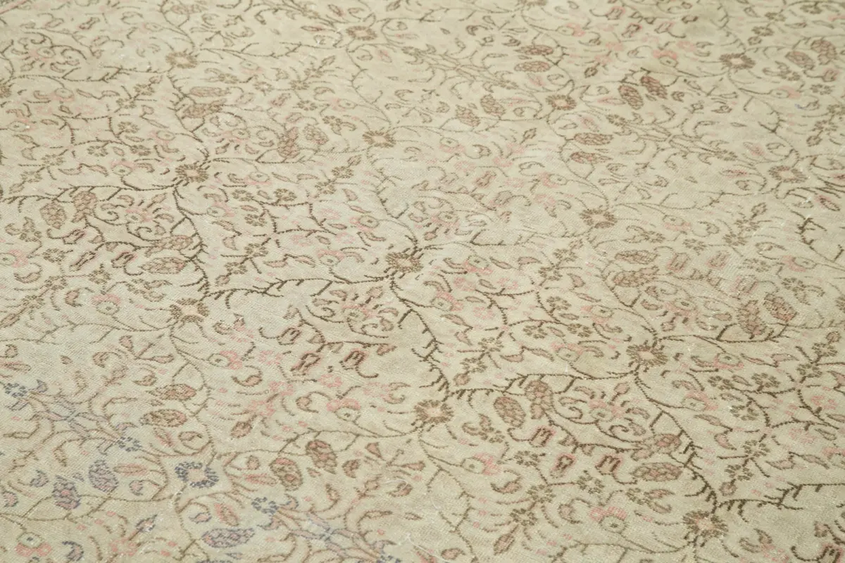 Kayseri Eskitme Bej Pamuk Üzerine Yün El Dokuma Halı-182x286 - Görsel 5