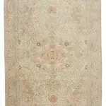 Kayseri Eskitme Bej Pamuk Üzerine Yün El Dokuma Halı-200x318