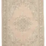 Kayseri Eskitme Bej Pamuk Üzerine Yün El Dokuma Halı-207x305