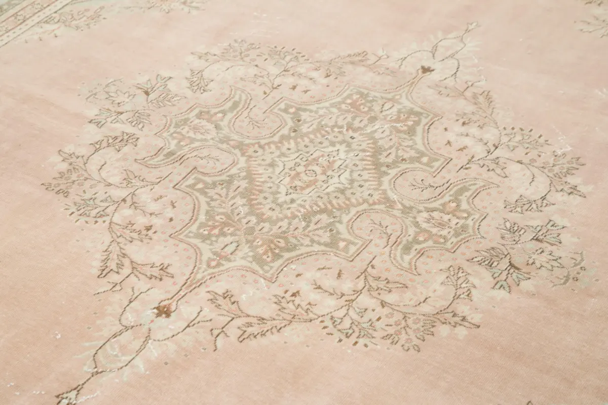 Kayseri Eskitme Bej Pamuk Üzerine Yün El Dokuma Halı-207x305 - Görsel 5