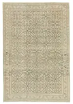 Kayseri Eskitme Bej Pamuk Üzerine Yün El Dokuma Halı-194x288