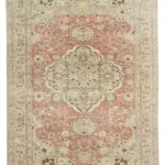 Kayseri Eskitme Bej Pamuk Üzerine Yün El Dokuma Halı-193x298