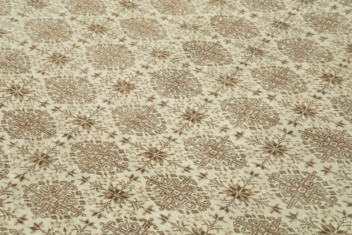 Kayseri Eskitme Bej Pamuk Üzerine Yün El Dokuma Halı-196x296 - Görsel 5