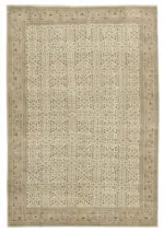 Kayseri Eskitme Bej Pamuk Üzerine Yün El Dokuma Halı-197x283