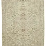 Kayseri Eskitme Bej Pamuk Üzerine Yün El Dokuma Halı-197x285