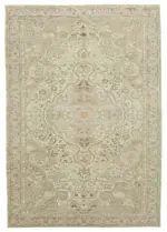 Kayseri Eskitme Bej Pamuk Üzerine Yün El Dokuma Halı-197x285