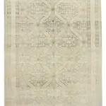 Kayseri Eskitme Bej Pamuk Üzerine Yün El Dokuma Halı-195x289