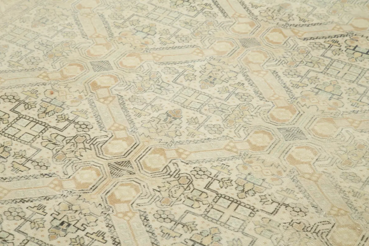 Kayseri Eskitme Bej Pamuk Üzerine Yün El Dokuma Halı-195x289 - Görsel 5