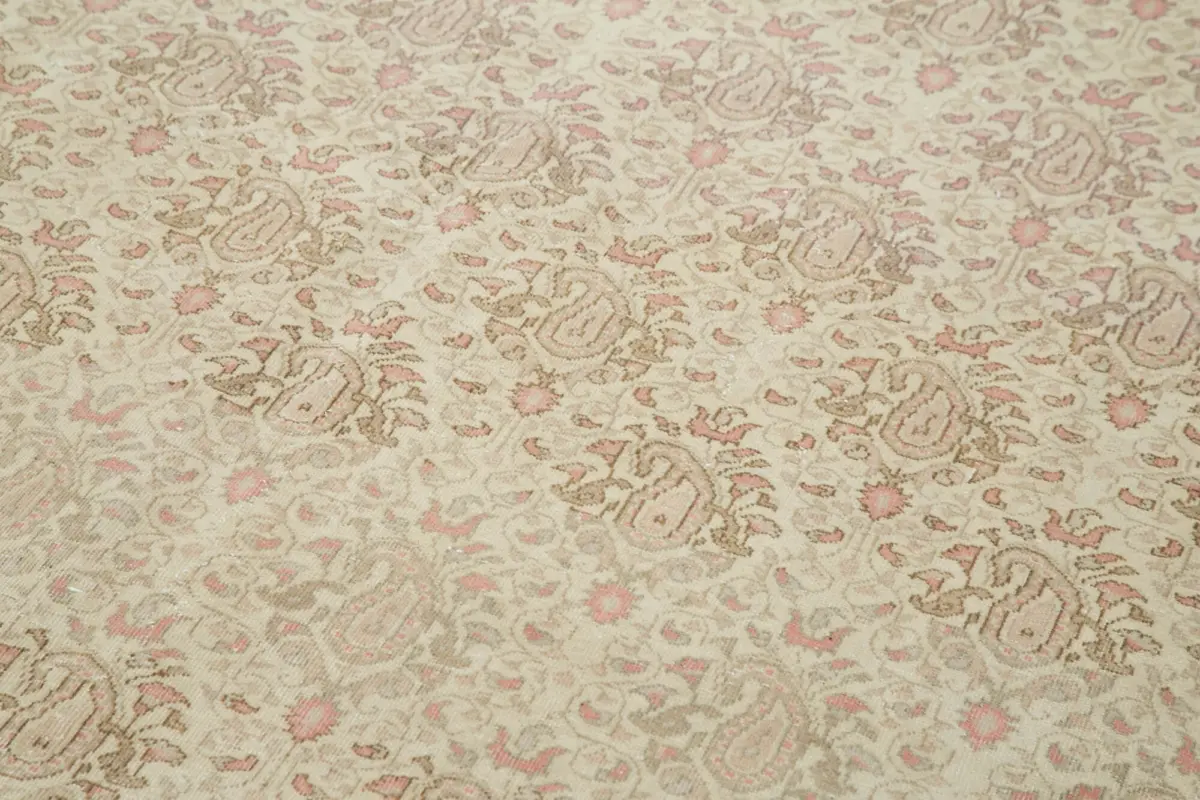 Kayseri Eskitme Bej Pamuk Üzerine Yün El Dokuma Halı-203x314 - Görsel 5