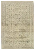 Kayseri Eskitme Bej Pamuk Üzerine Yün El Dokuma Halı-200x296