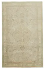 Kayseri Eskitme Bej Pamuk Üzerine Yün El Dokuma Halı-202x324