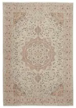 Kayseri Eskitme Bej Pamuk Üzerine Yün El Dokuma Halı-210x313