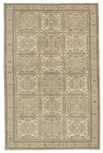 Kayseri Eskitme Bej Pamuk Üzerine Yün El Dokuma Halı-201x306