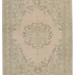 Kayseri Eskitme Bej Pamuk Üzerine Yün El Dokuma Halı-213x300