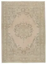 Kayseri Eskitme Bej Pamuk Üzerine Yün El Dokuma Halı-213x300