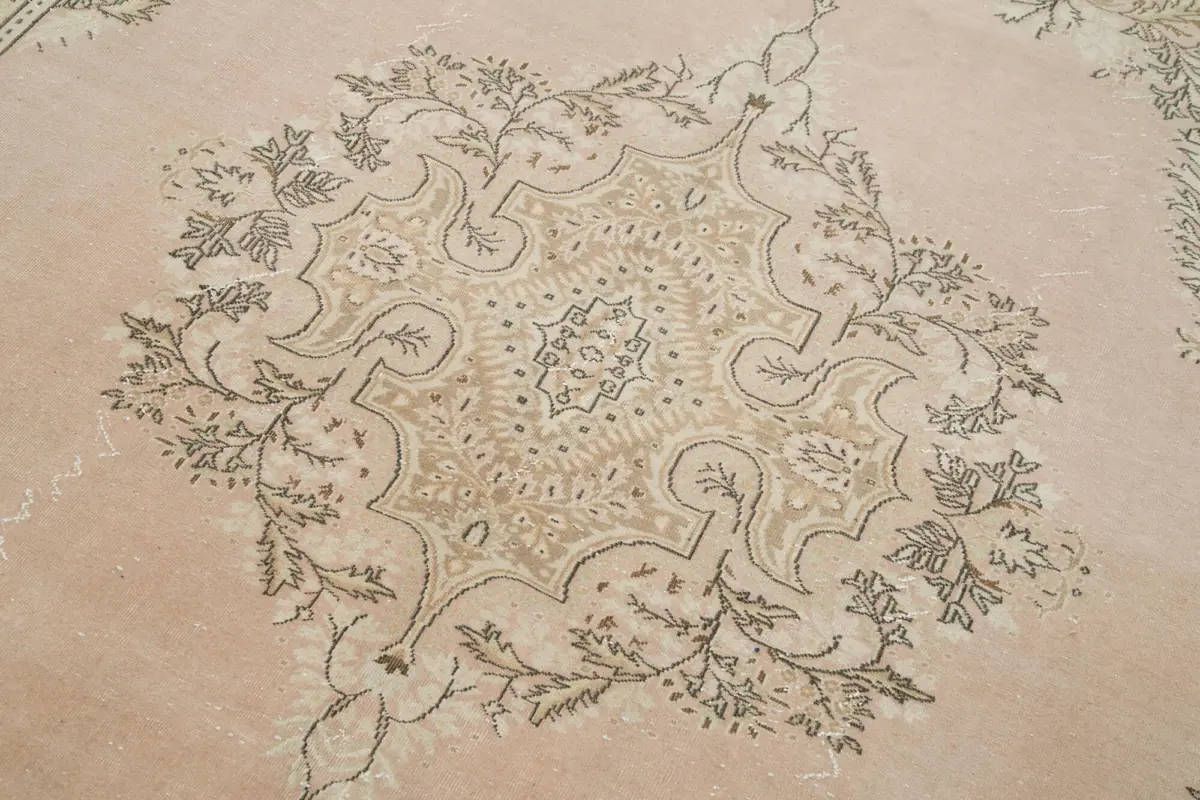 Kayseri Eskitme Bej Pamuk Üzerine Yün El Dokuma Halı-213x300 - Görsel 5