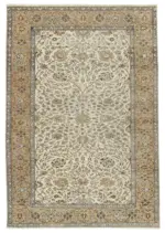 Kayseri Eskitme Bej Pamuk Üzerine Yün El Dokuma Halı-118x170