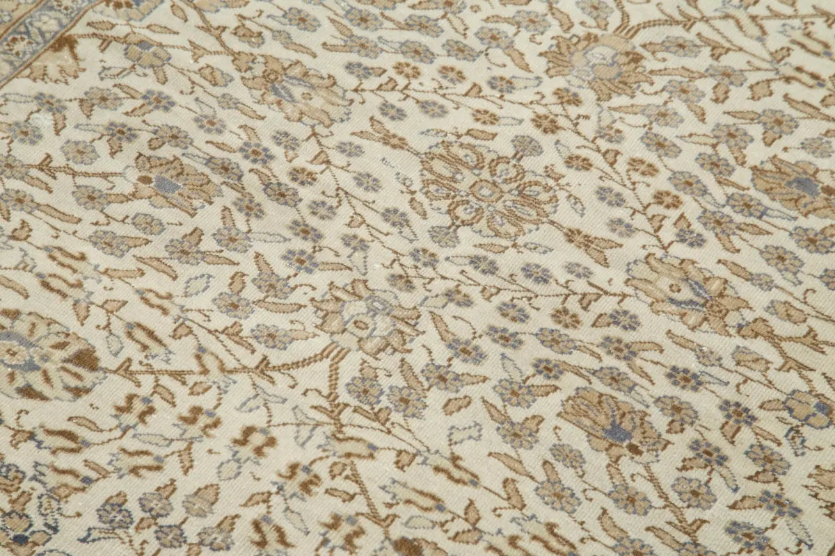 Kayseri Eskitme Bej Pamuk Üzerine Yün El Dokuma Halı-118x170 - Görsel 5