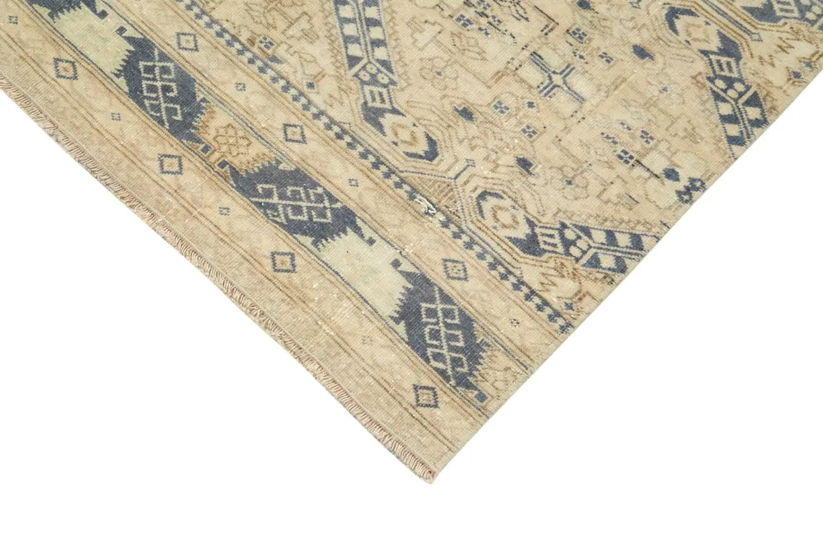 Kayseri Eskitme Bej Pamuk Üzerine Yün El Dokuma Halı-086x290 - Görsel 4