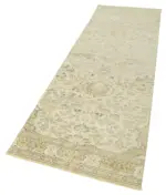 Kayseri Eskitme Bej Pamuk Üzerine Yün El Dokuma Halı-086x297 - Görsel 3