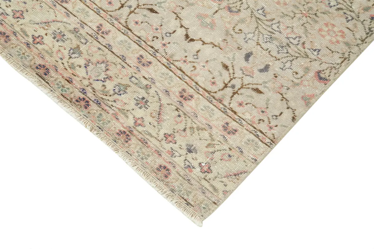 Kayseri Eskitme Bej Pamuk Üzerine Yün El Dokuma Halı-080x281 - Görsel 4