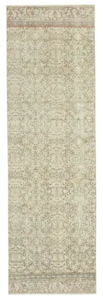 Kayseri Eskitme Bej Pamuk Üzerine Yün El Dokuma Halı-080x271