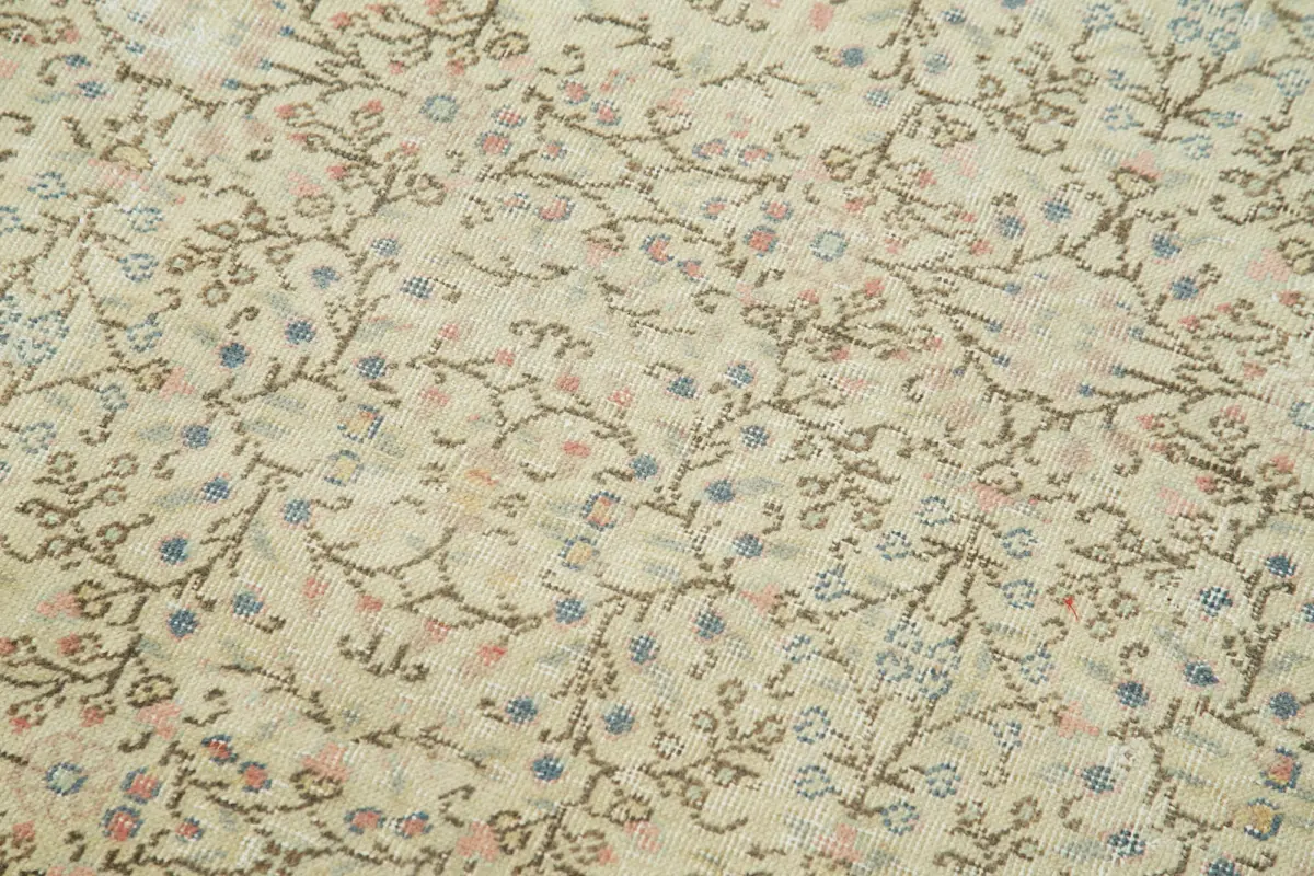 Kayseri Eskitme Bej Pamuk Üzerine Yün El Dokuma Halı-080x271 - Görsel 5