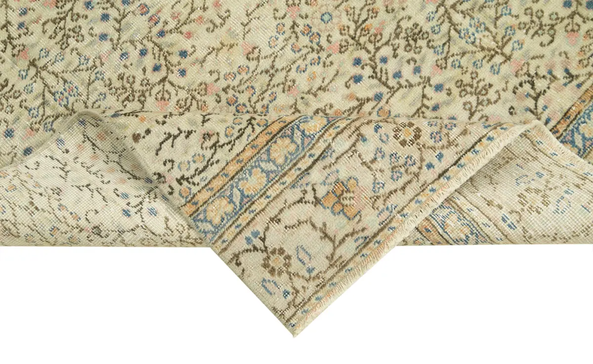 Kayseri Eskitme Bej Pamuk Üzerine Yün El Dokuma Halı-080x271 - Görsel 6