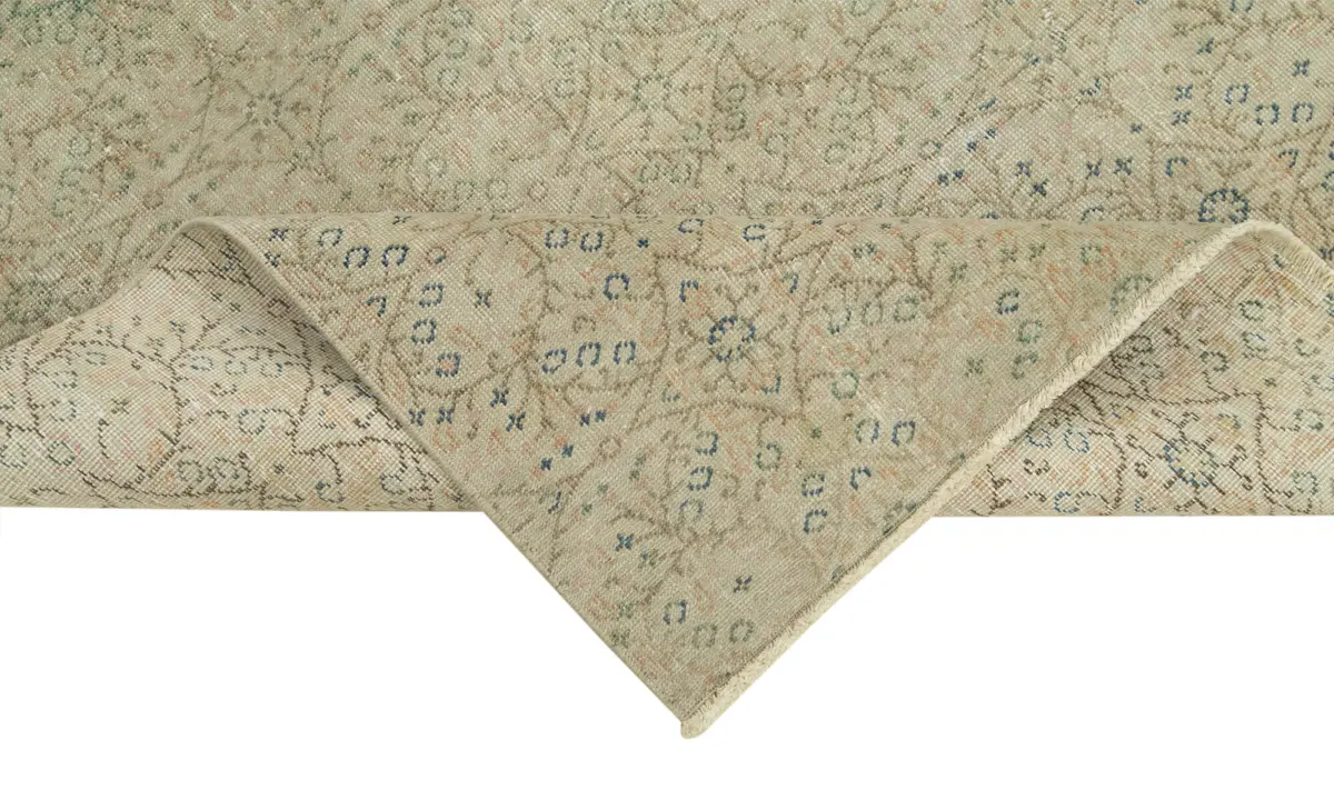 Kayseri Eskitme Bej Pamuk Üzerine Yün El Dokuma Halı-090x210 - Görsel 6