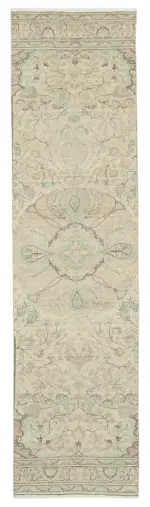 Kayseri Eskitme Bej Pamuk Üzerine Yün El Dokuma Halı-078x304