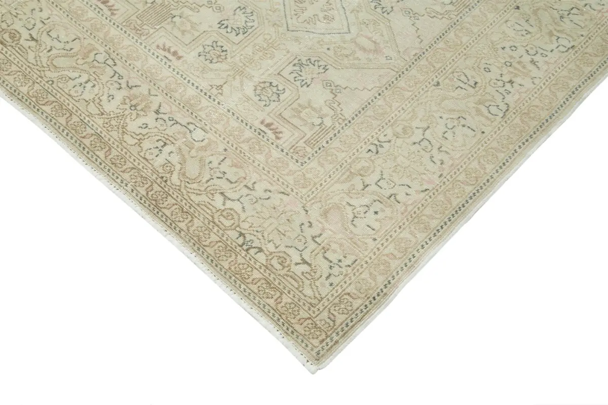 Kayseri Eskitme Bej Pamuk Üzerine Yün El Dokuma Halı-196x296 - Görsel 4