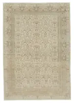 Kayseri Eskitme Bej Pamuk Üzerine Yün El Dokuma Halı-201x291