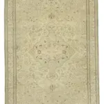 Kayseri Eskitme Bej Pamuk Üzerine Yün El Dokuma Halı-198x300