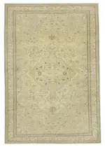 Kayseri Eskitme Bej Pamuk Üzerine Yün El Dokuma Halı-198x300