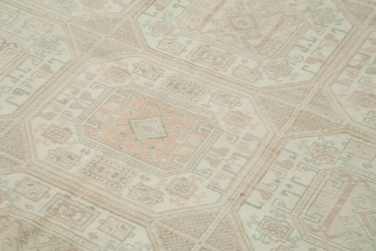 Kayseri Eskitme Bej Pamuk Üzerine Yün El Dokuma Halı-198x286 - Görsel 5