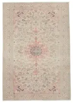 Kayseri Hereke Eskitme Bej Pamuk Üzerine Yün El Dokuma Halı-255x369