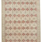 Kayseri Hereke Eskitme Bej Pamuk Üzerine Yün El Dokuma Halı-256x348