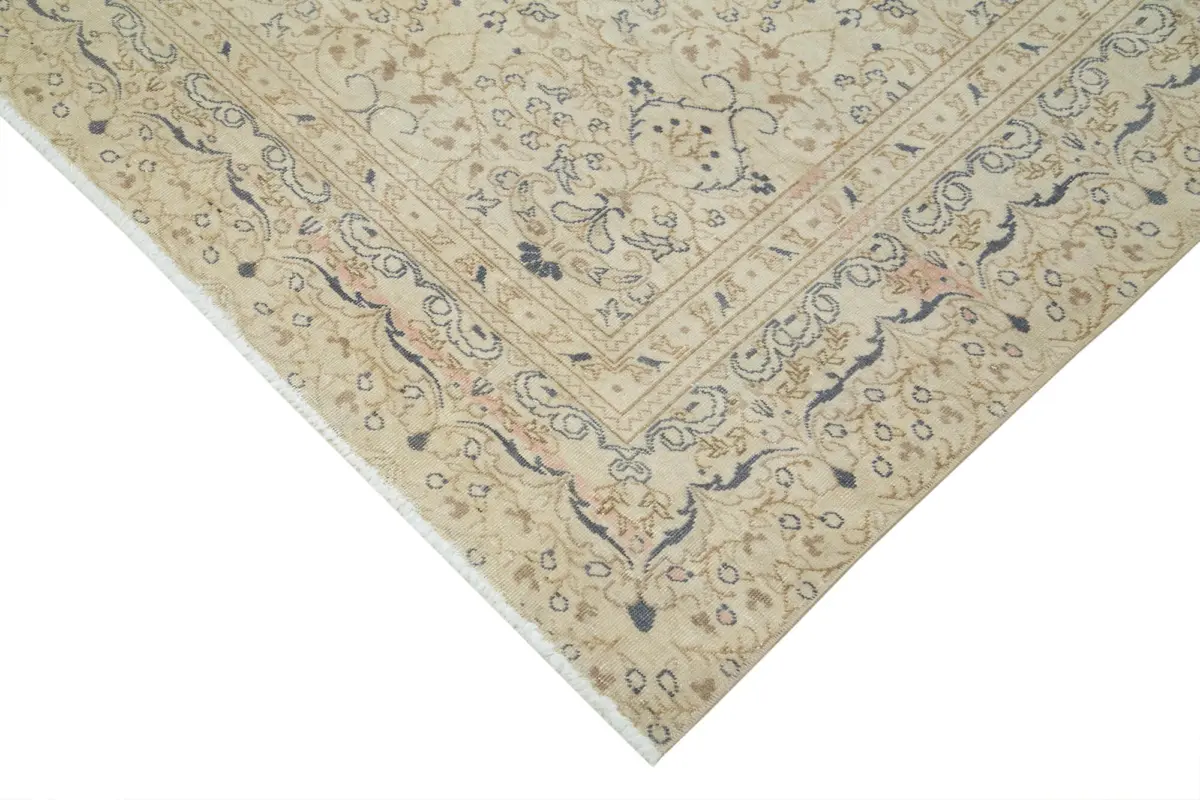 Kayseri Hereke Eskitme Bej Pamuk Üzerine Yün El Dokuma Halı-250x347 - Görsel 4