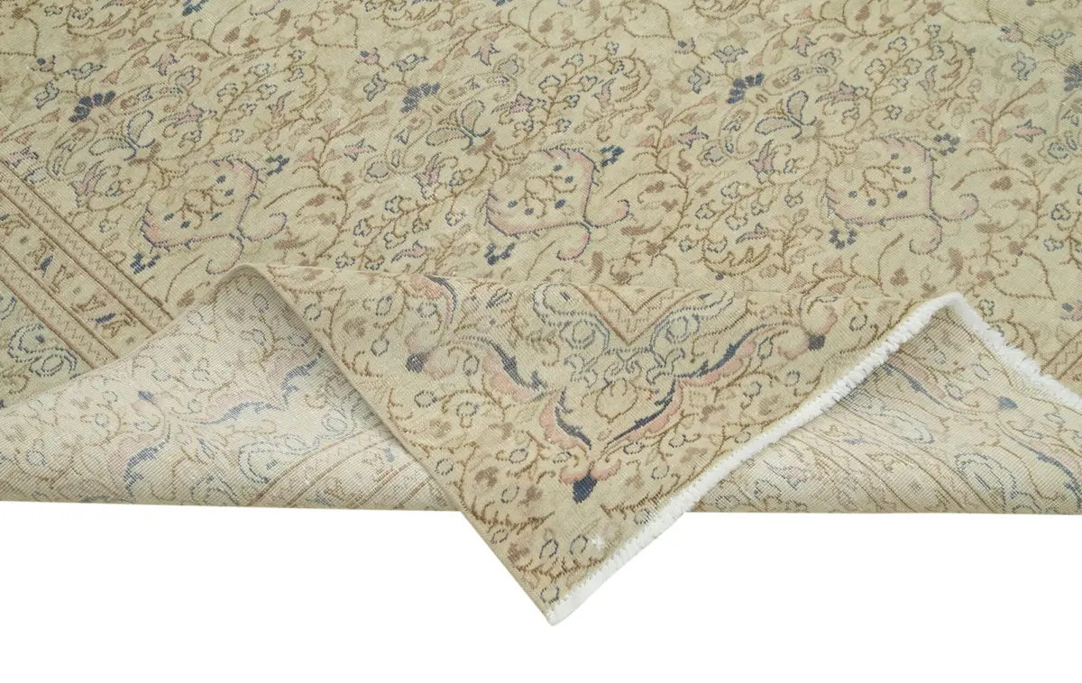 Kayseri Hereke Eskitme Bej Pamuk Üzerine Yün El Dokuma Halı-250x347 - Görsel 6