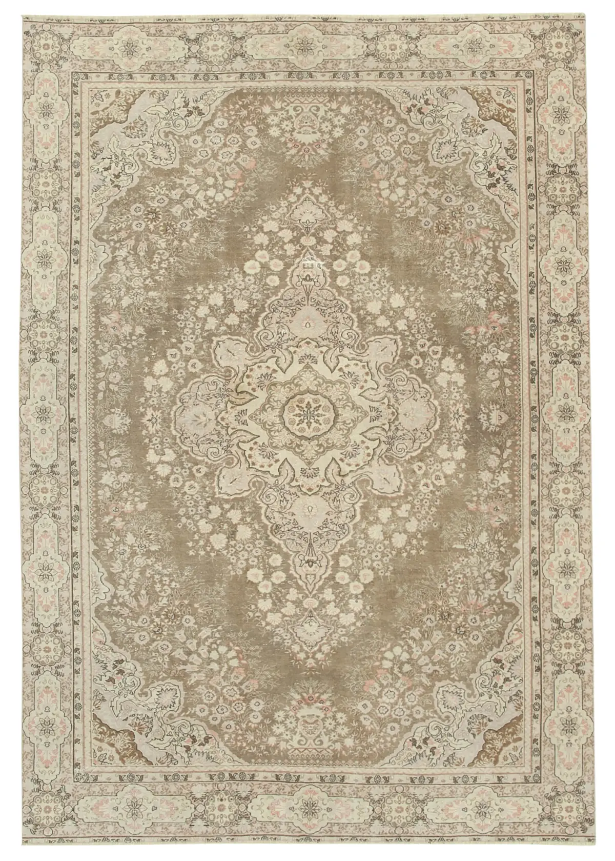 Rc_38021_1_Beige_Oriental_Rugs Kayseri Hereke Eskitme Bej Pamuk Üzerine Yün El Dokuma Halı-230x335 - Görsel 1