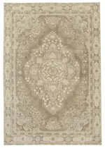 Kayseri Hereke Eskitme Bej Pamuk Üzerine Yün El Dokuma Halı-230x335