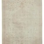 Kayseri Hereke Eskitme Bej Pamuk Üzerine Yün El Dokuma Halı-243x391