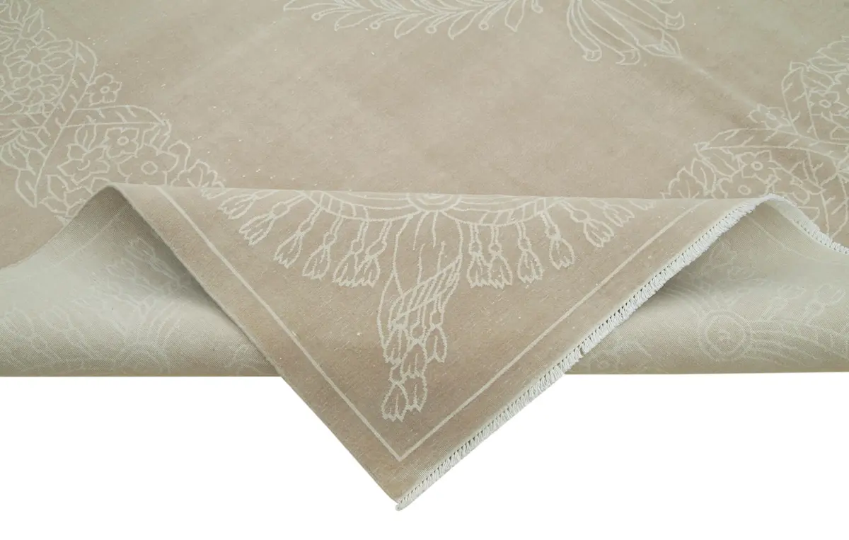 Kayseri Hereke Eskitme Bej Pamuk Üzerine Yün El Dokuma Halı-264x350 - Görsel 6