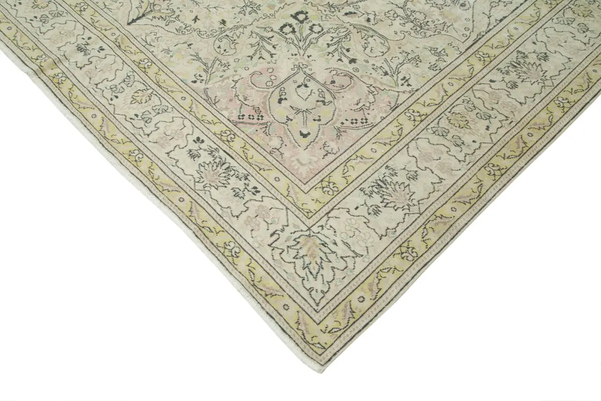 Kayseri Hereke Eskitme Bej Pamuk Üzerine Yün El Dokuma Halı-242x364 - Görsel 4